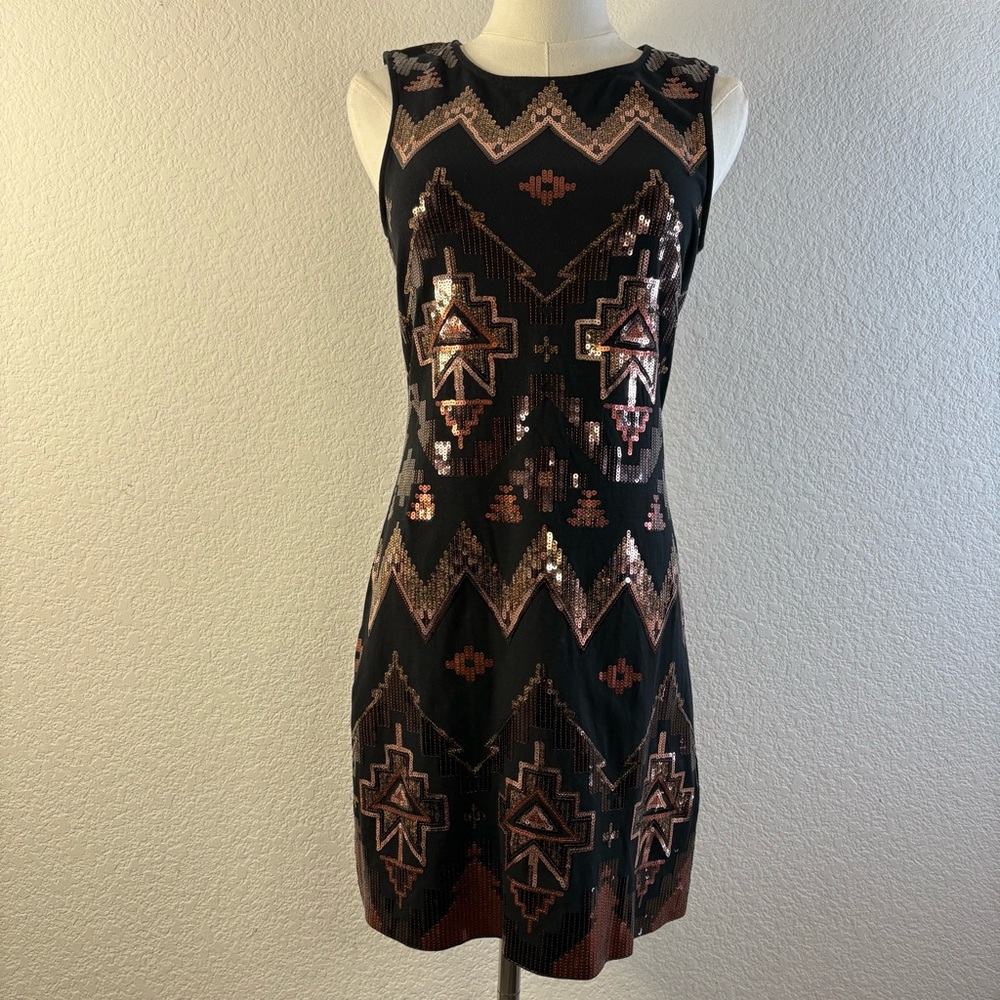 ✨ EXPRESS Sequin Geometric Bodycon Mini Dress – Size Small ✨